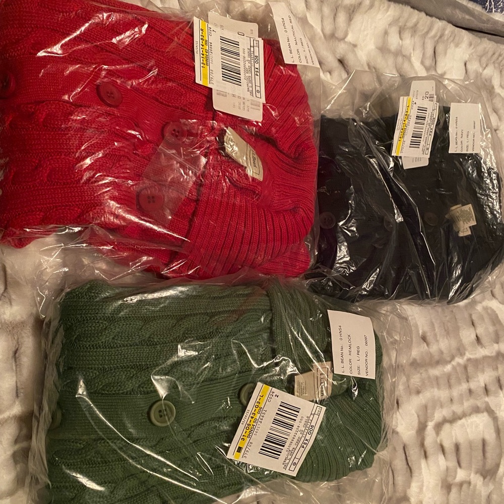 NWOT LL Bean short sleeve button down sweater - Picture 3 of 3